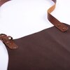 BBQ leather apron detail with text